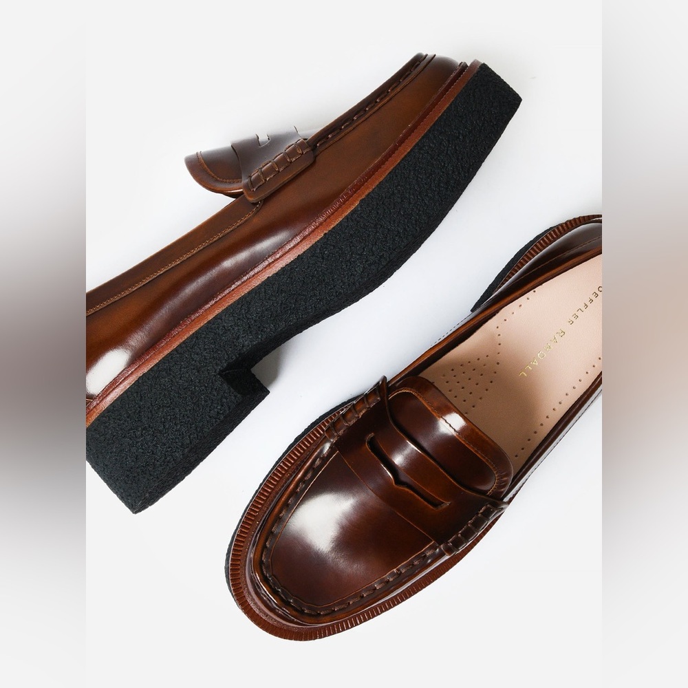 NWOB LOEFFLER RANDALL RIKKI BROWN LEATHER LOAFERS SZ 5.5